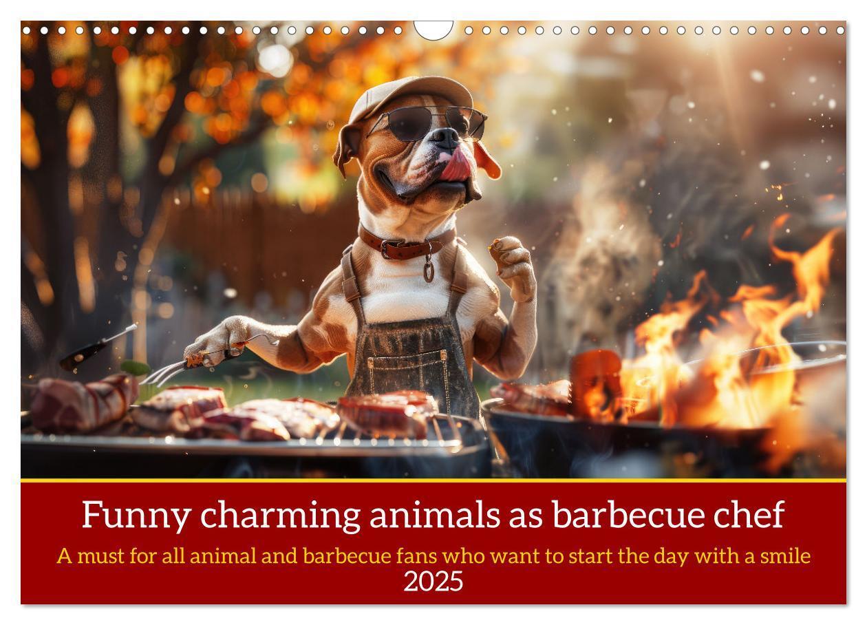 Cover: 9781325989546 | Funny charming animals as barbecue chef (Wall Calendar 2025 DIN A3...