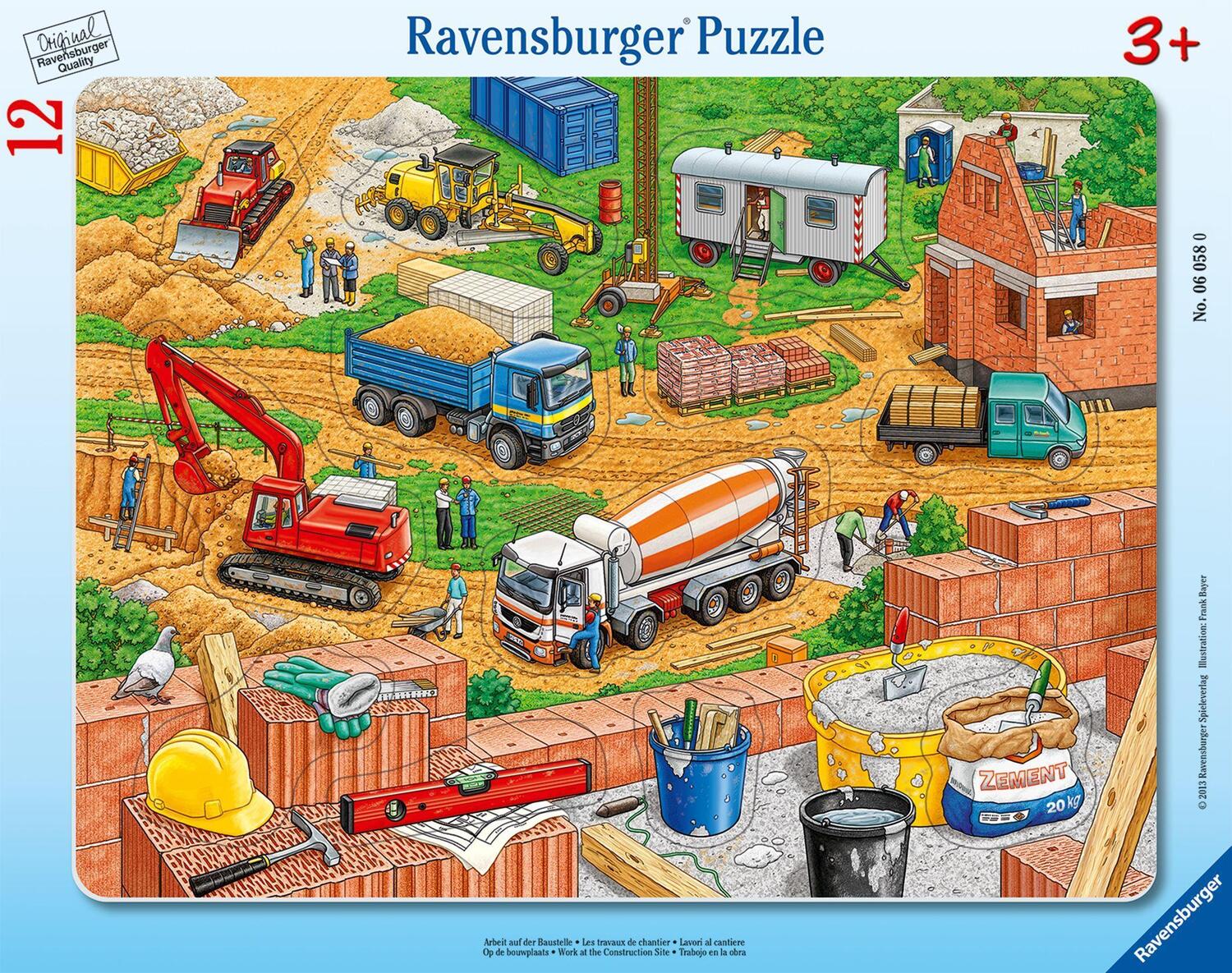 Cover: 4005556060580 | Arbeit auf der Baustelle. Rahmenpuzzle 12 Teile | Spiel | Deutsch