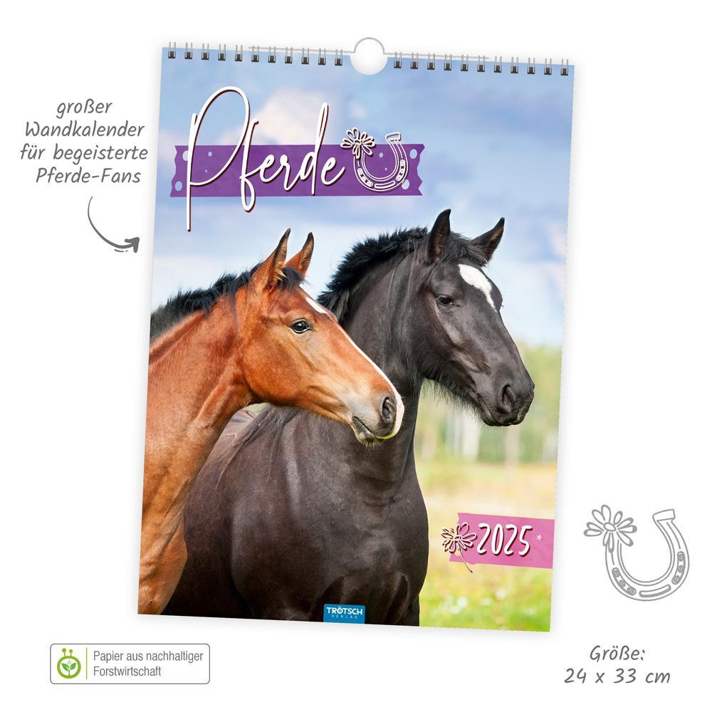 Bild: 9783988022059 | Trötsch Classickalender Pferde 2025 | Wandkalender | KG | Kalender