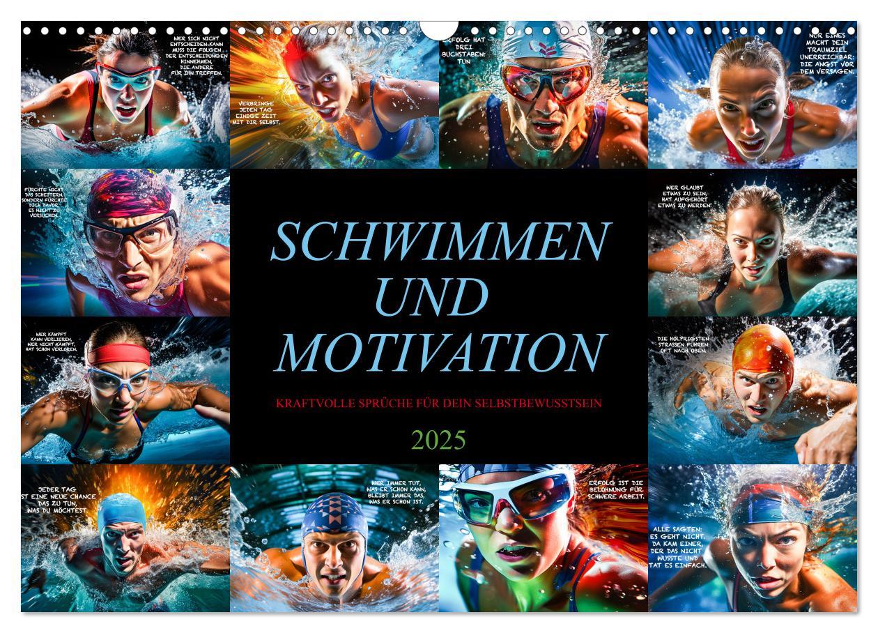 Cover: 9783383871993 | Schwimmen und Motivation (Wandkalender 2025 DIN A3 quer), CALVENDO...