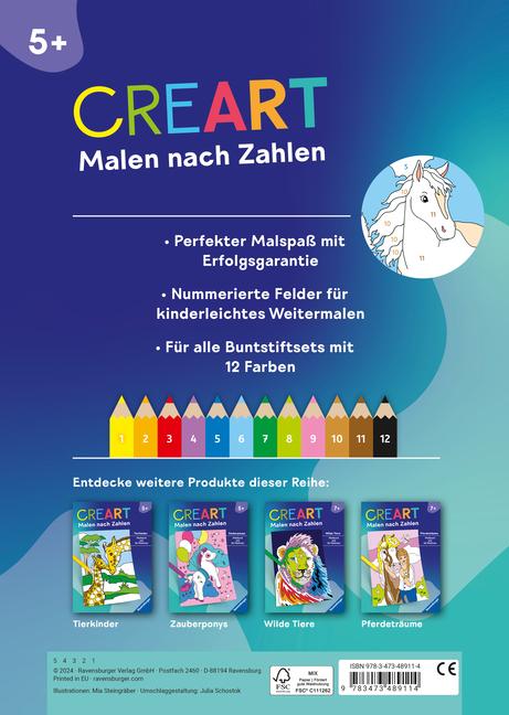 Bild: 9783473489114 | CreArt Malen nach Zahlen ab 5: Pferde | Mia Steingräber | Taschenbuch