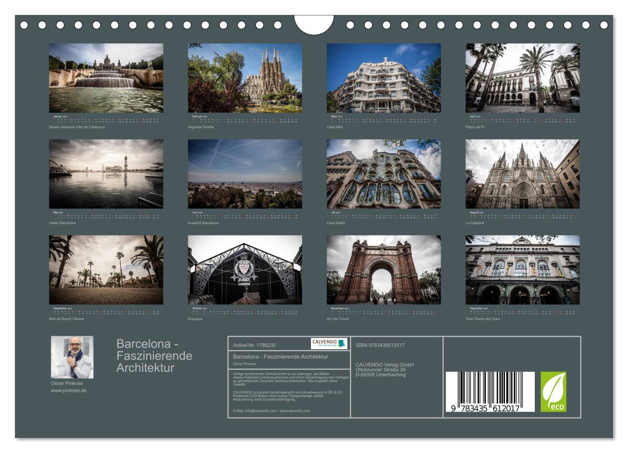 Bild: 9783435612017 | Barcelona - Faszinierende Architektur (Wandkalender 2025 DIN A4...