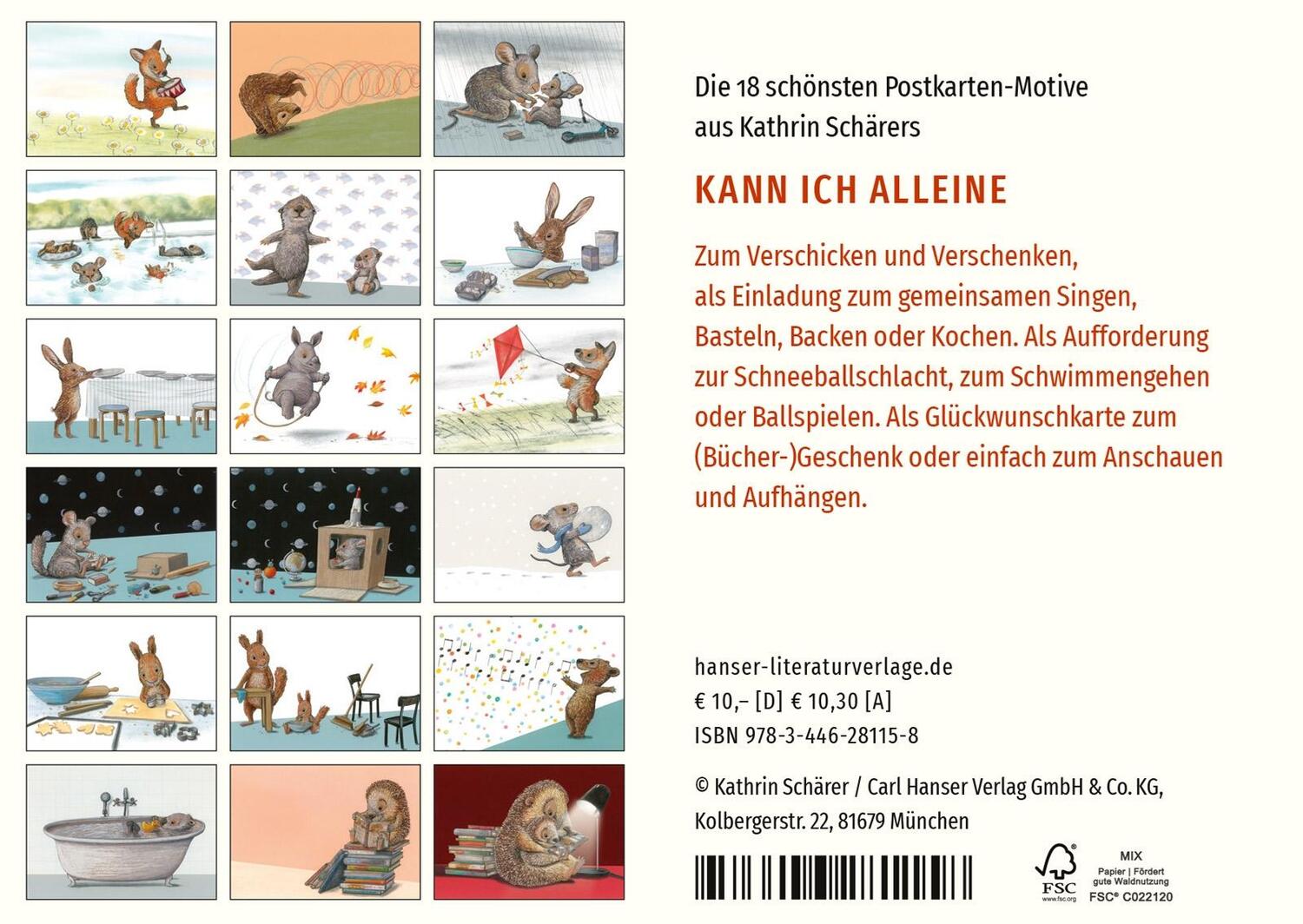 Bild: 9783446281158 | Kann ich alleine! Postkarten-Set | Kathrin Schärer | Taschenbuch