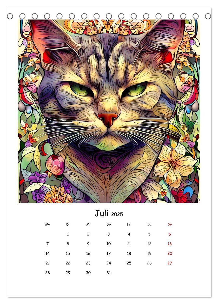 Bild: 9783435875122 | Jugendstil Katzen (Tischkalender 2025 DIN A5 hoch), CALVENDO...