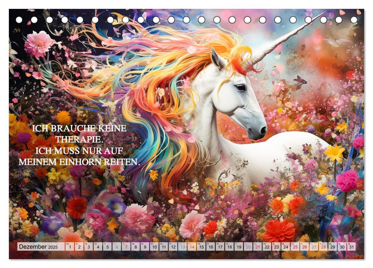 Bild: 9783383863240 | Einhorn und coole Sprüche (Tischkalender 2025 DIN A5 quer),...