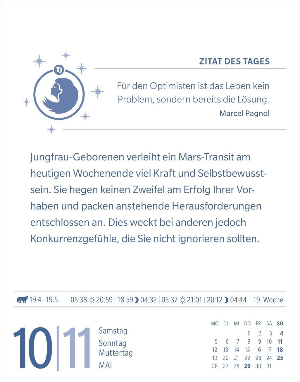 Bild: 9783840033728 | Jungfrau Sternzeichenkalender 2025 - Tagesabreißkalender - Ihr...