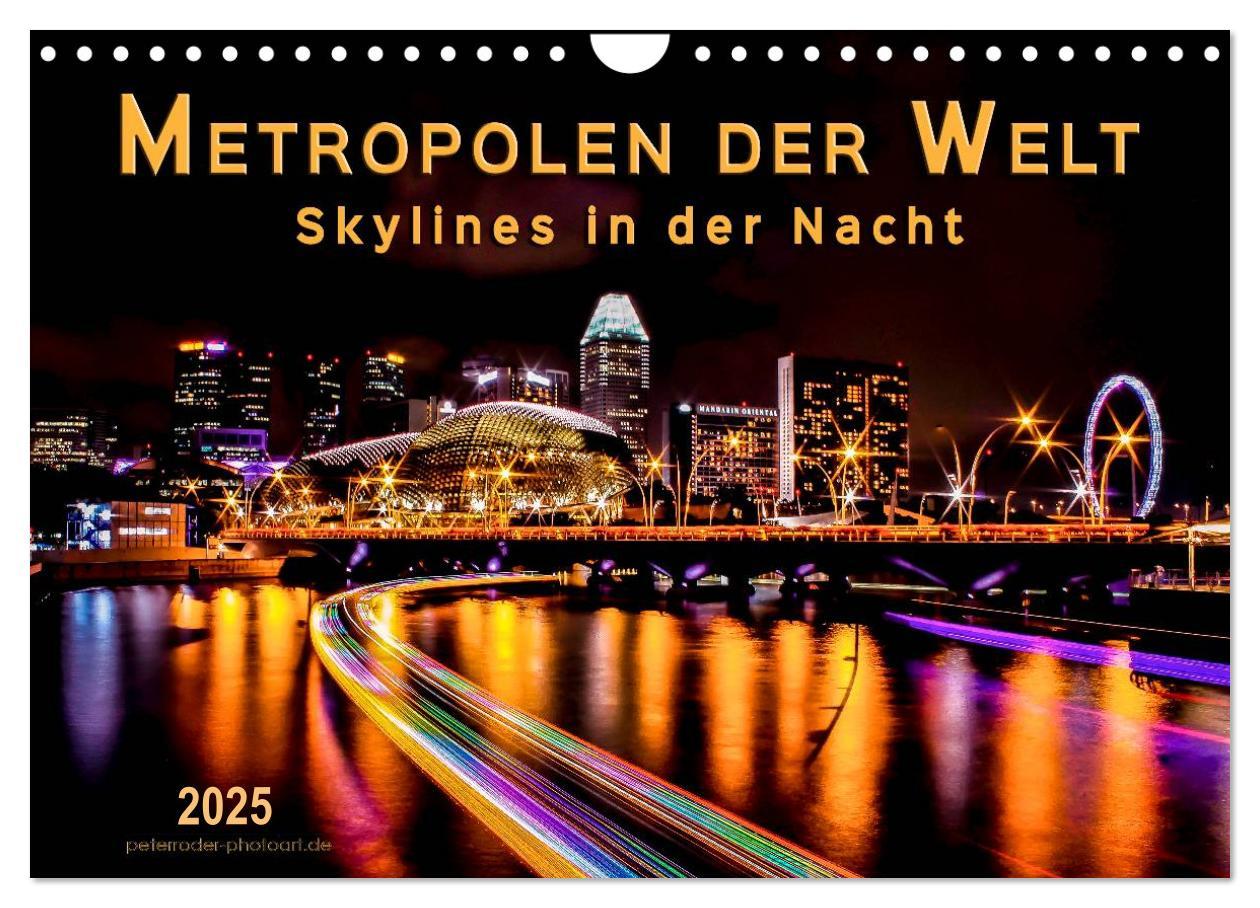 Cover: 9783435467556 | Metropolen der Welt - Skylines in der Nacht (Wandkalender 2025 DIN...