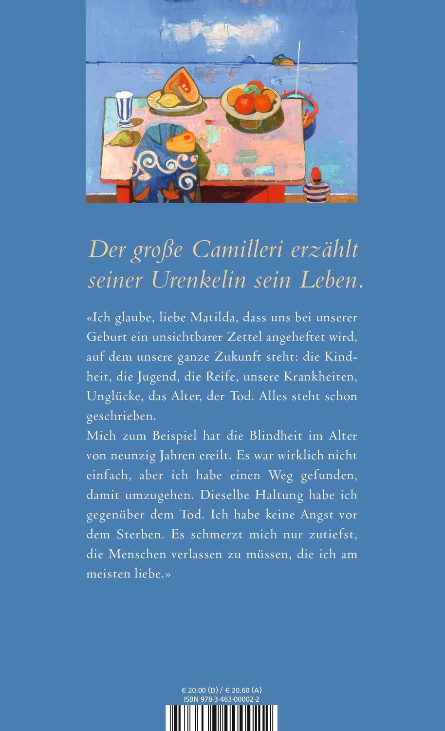 Rückseite: 9783463000022 | Brief an Matilda | Ein italienisches Leben | Andrea Camilleri | Buch