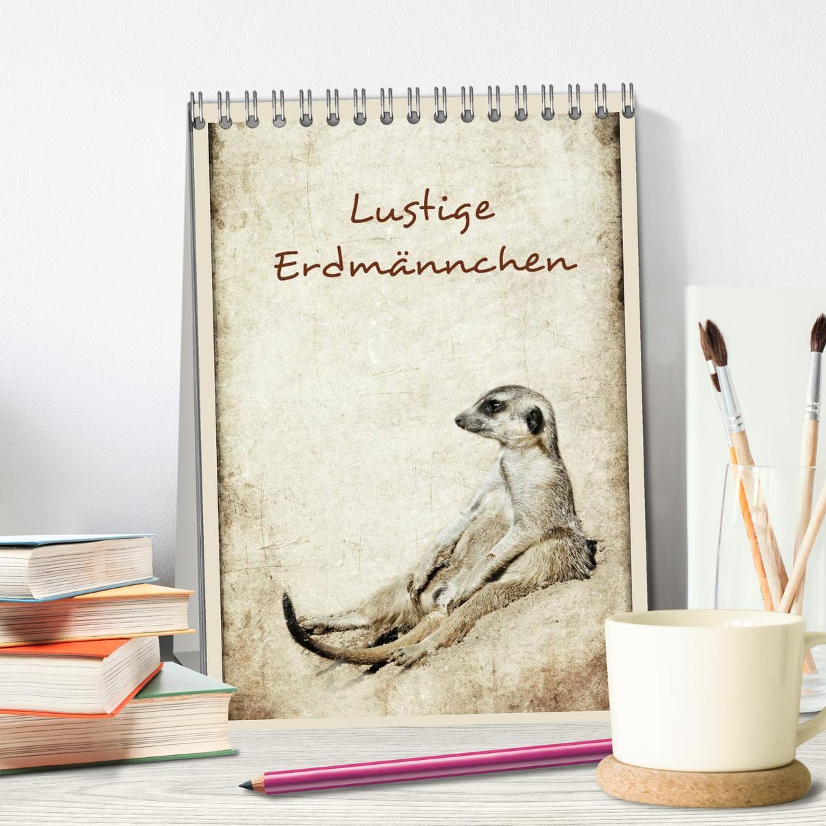 Bild: 9783457080115 | Lustige Erdmännchen (Tischkalender 2025 DIN A5 hoch), CALVENDO...