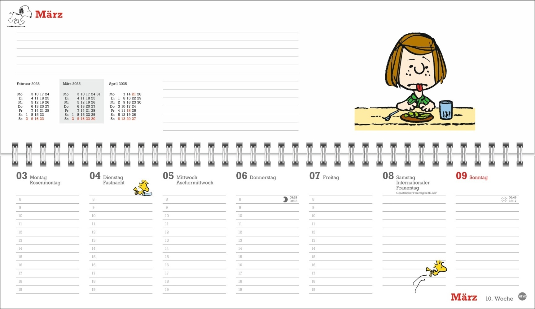 Bild: 9783756406555 | Peanuts Wochenquerplaner 2025 | Kalender | Spiralbindung | 112 S.