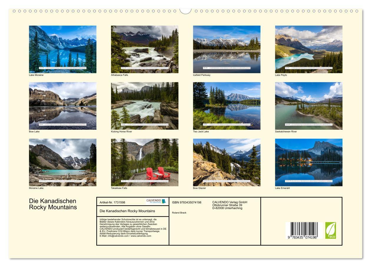 Bild: 9783435074198 | Die Kanadischen Rocky Mountains (hochwertiger Premium Wandkalender...