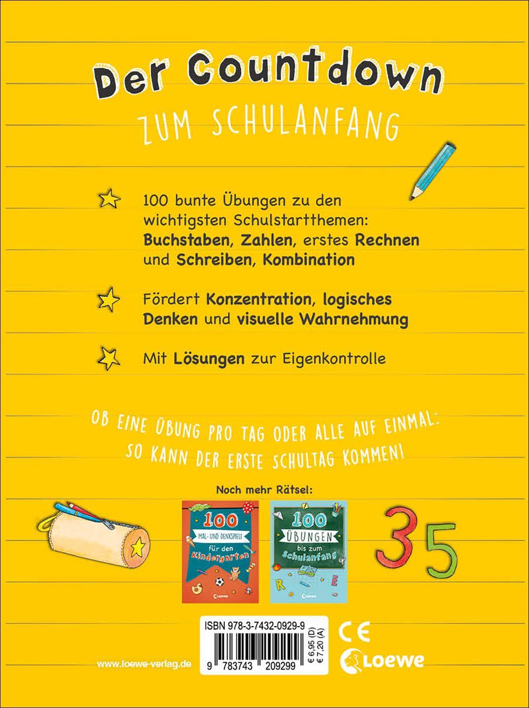 Rückseite: 9783743209299 | 100 Übungen bis zur Einschulung | Loewe Lernen und Rätseln | Buch