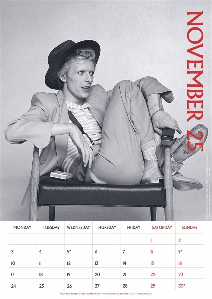 Bild: 9783840196713 | David Bowie Posterkalender 2025 | Kalender | Spiralbindung | 14 S.