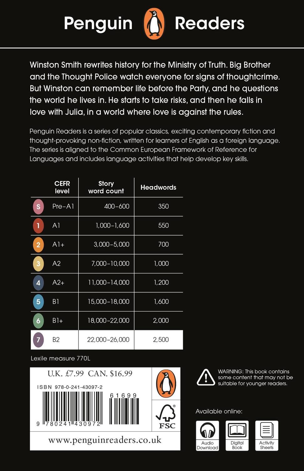 Rückseite: 9780241430972 | Penguin Readers Level 7: Nineteen Eighty-Four (ELT Graded Reader)