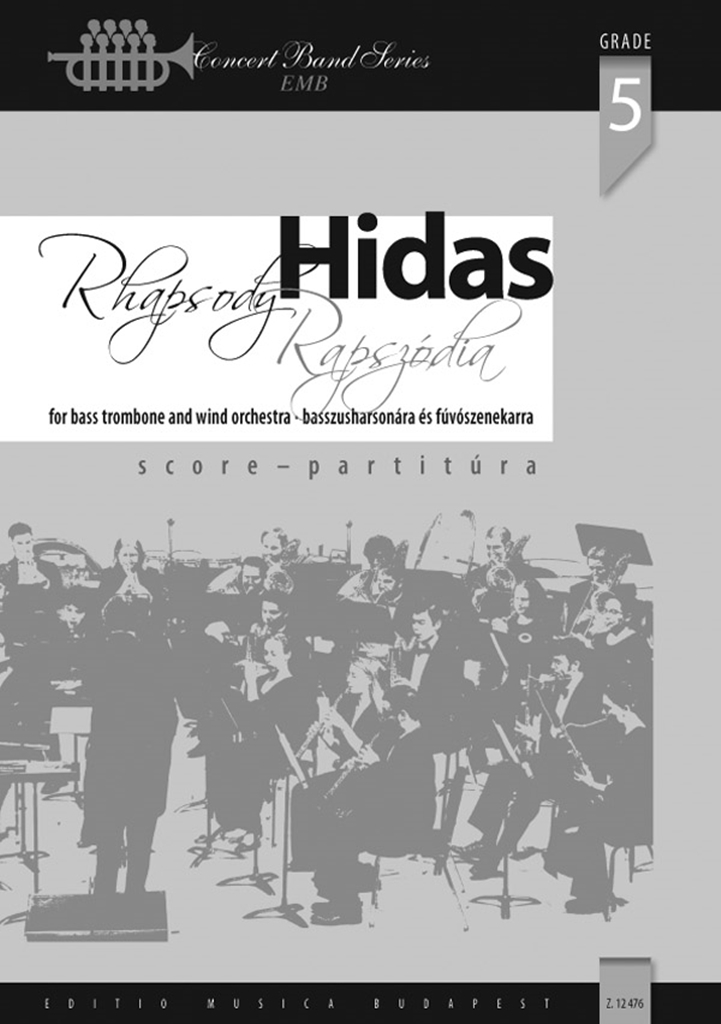 Cover: 9790080124765 | Rhapsody | Bass Trombone and Wind Band | Frigyes Hidas | Partitur