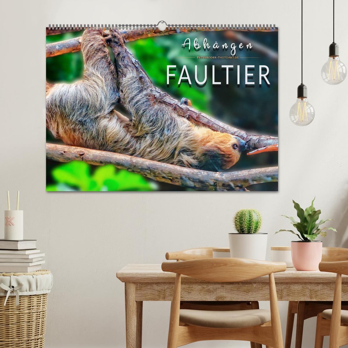 Bild: 9783435333479 | Abhängen - Faultier (Wandkalender 2025 DIN A2 quer), CALVENDO...