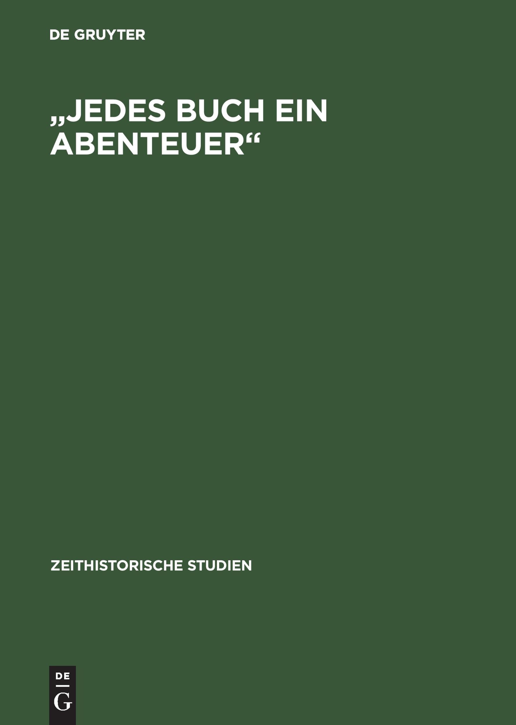 Cover: 9783050031187 | "Jedes Buch ein Abenteuer" | Simone Barck (u. a.) | Buch | 453 S.