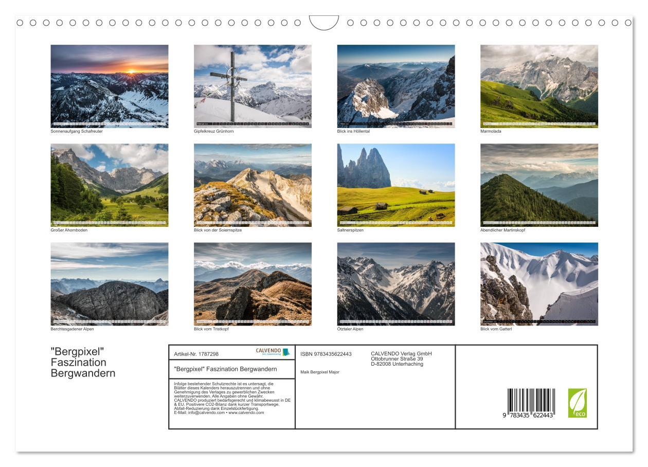 Bild: 9783435622443 | "Bergpixel" Faszination Bergwandern (Wandkalender 2025 DIN A3...