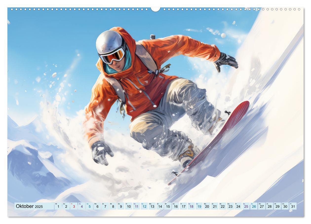 Bild: 9783383772238 | Snowboarder in Aktion (Wandkalender 2025 DIN A2 quer), CALVENDO...