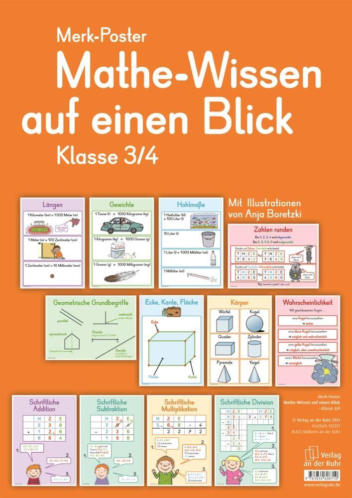 Cover: 9783834608710 | Merk-Poster Mathe-Wissen auf einen Blick Klasse 3/4 | Ruhr | Poster