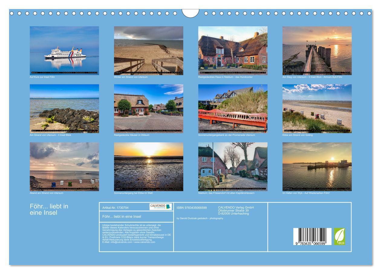 Bild: 9783435066599 | Föhr... liebt in eine Insel (Wandkalender 2025 DIN A3 quer),...