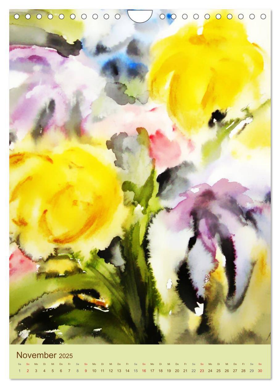 Bild: 9783457088470 | Blumenaquarelle (Wandkalender 2025 DIN A4 hoch), CALVENDO...