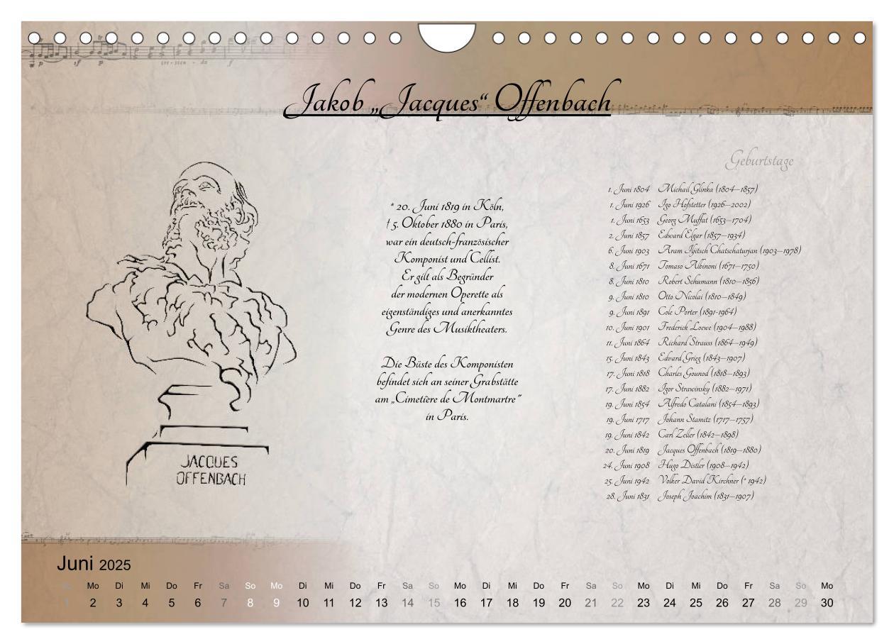 Bild: 9783435303564 | Von Mozart bis Beethoven (Wandkalender 2025 DIN A4 quer), CALVENDO...