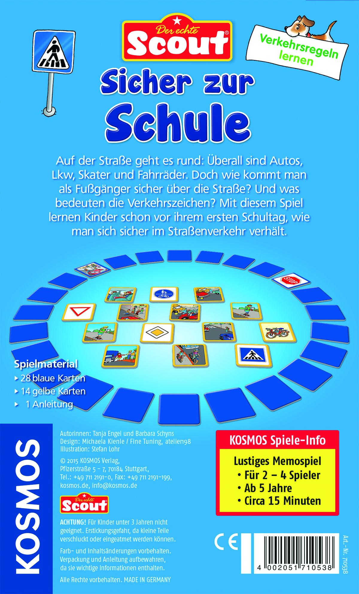 Rückseite: 4002051710538 | Scout - Sicher zur Schule | Tanja Engel (u. a.) | Spiel | Brettspiel