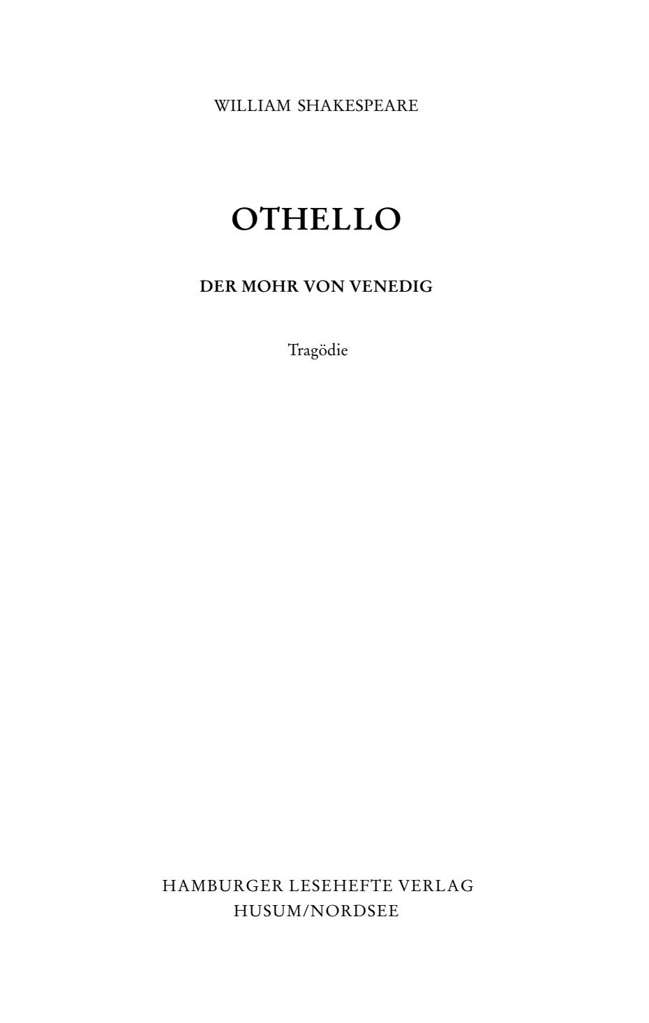 Bild: 9783872912565 | Othello | Tragödie | William Shakespeare | Taschenbuch | 112 S. | 2023