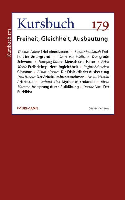 Cover: 9783867743860 | Kursbuch 179 | Freiheit, Gleichheit, Ausbeutung | Armin Nassehi | Buch