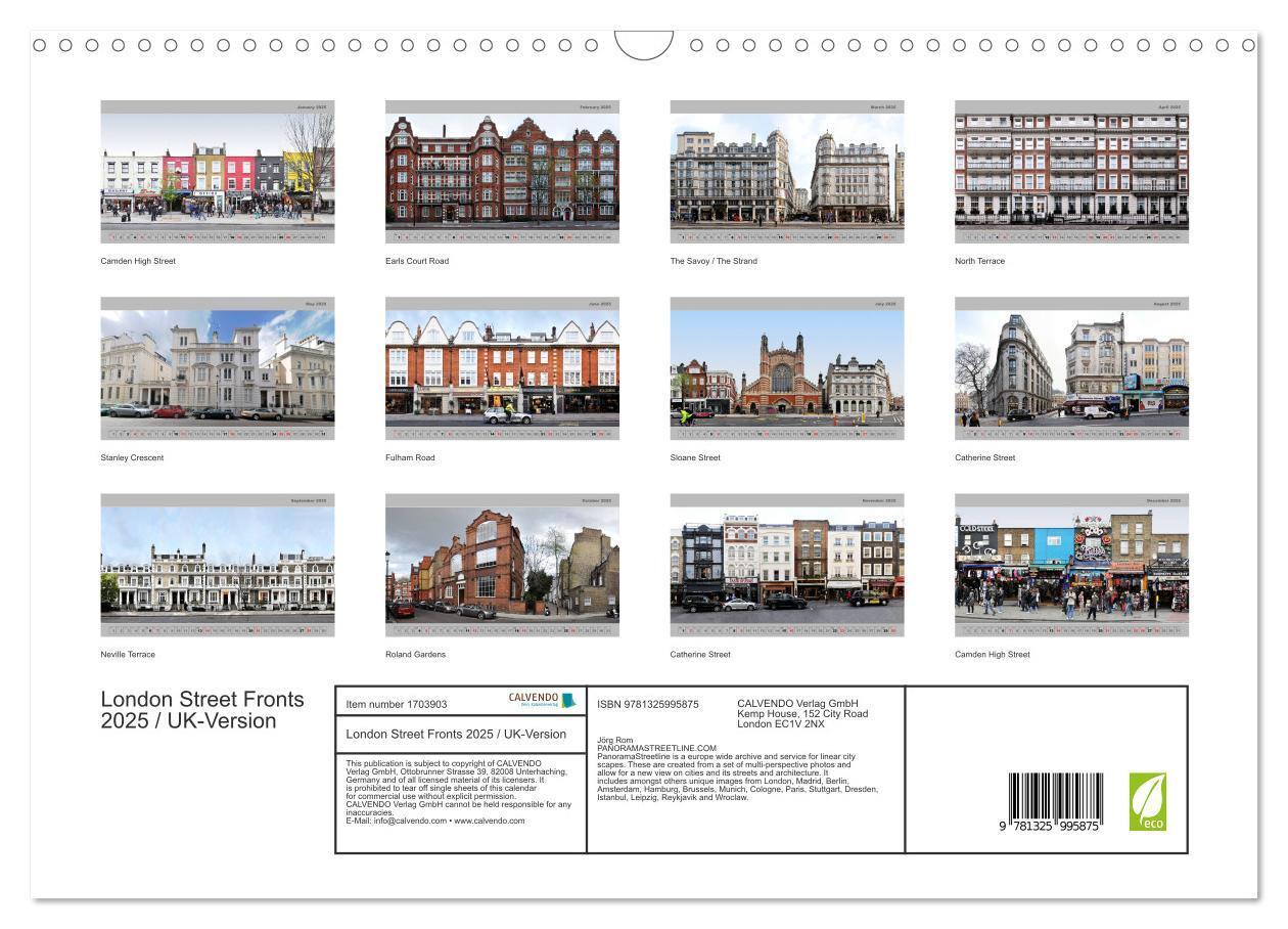 Bild: 9781325995875 | London Street Fronts 2025 / UK-Version (Wall Calendar 2025 DIN A3...