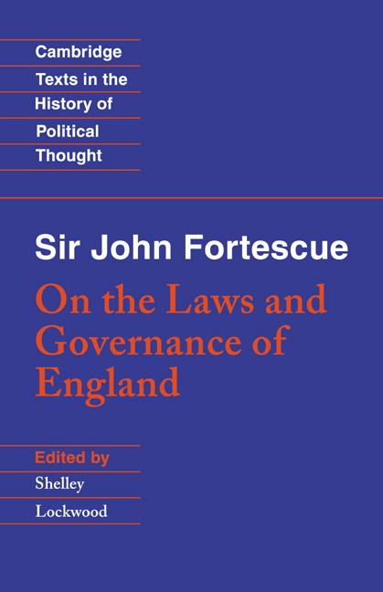 Cover: 9780521589963 | Sir John Fortescue | On the Laws and Governance of England | Fortescue