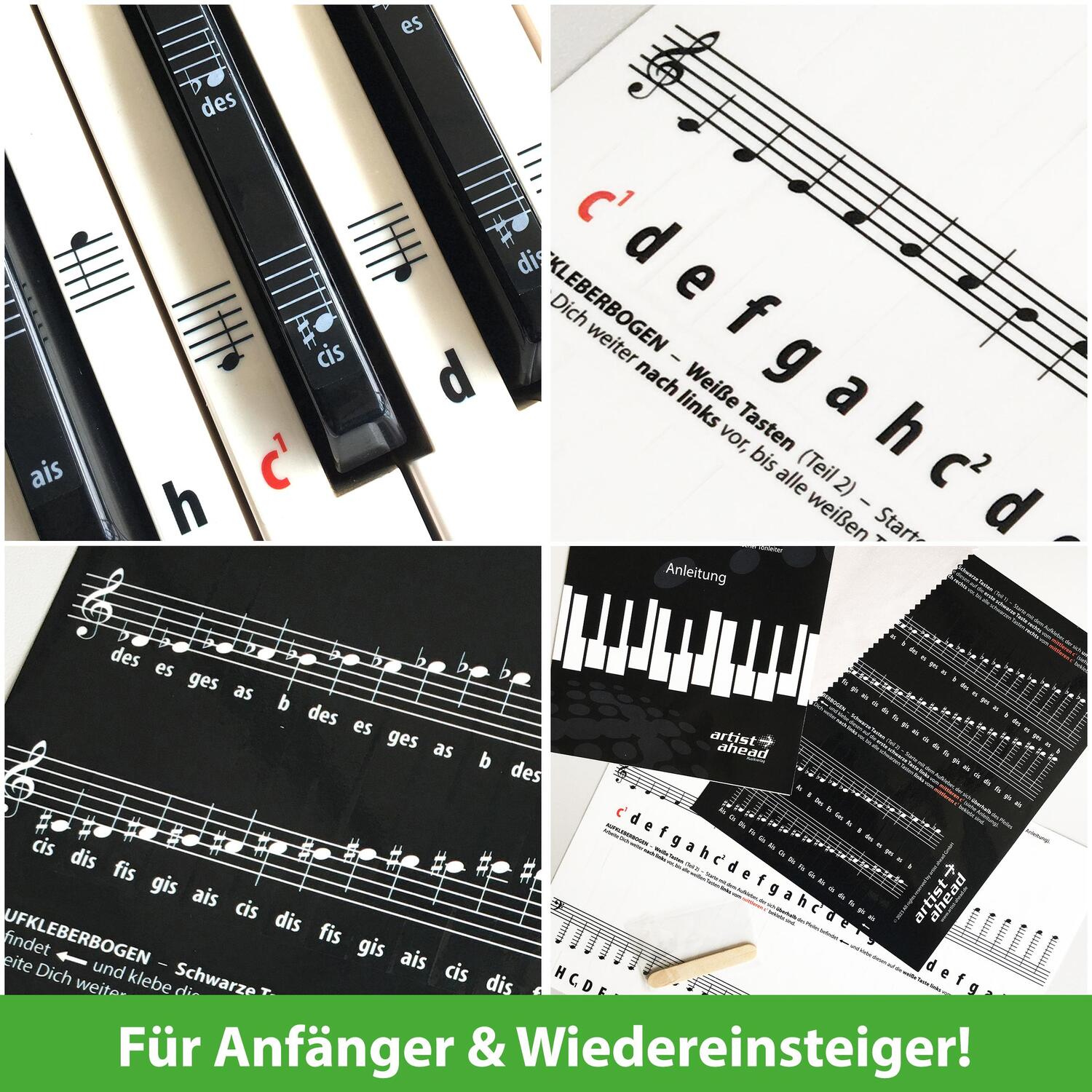 Bild: 9783866422049 | ARTIST AHEAD® Noten Aufkleber für Klavier &amp; Keyboard | Artist Ahead