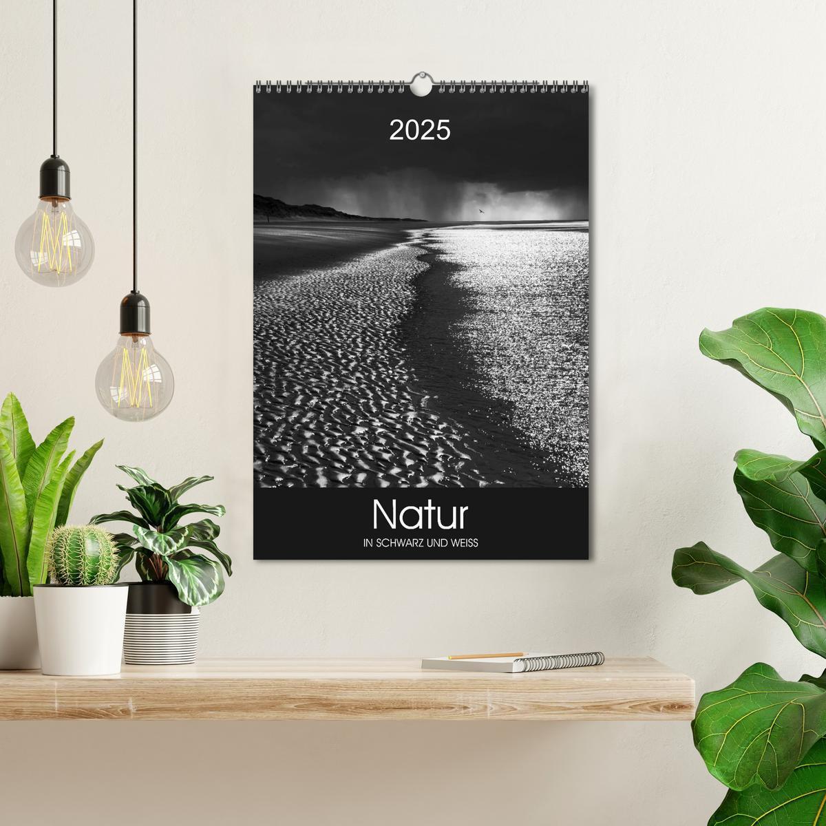 Bild: 9783457035146 | Natur in Schwarz und Weiß (Wandkalender 2025 DIN A3 hoch), CALVENDO...