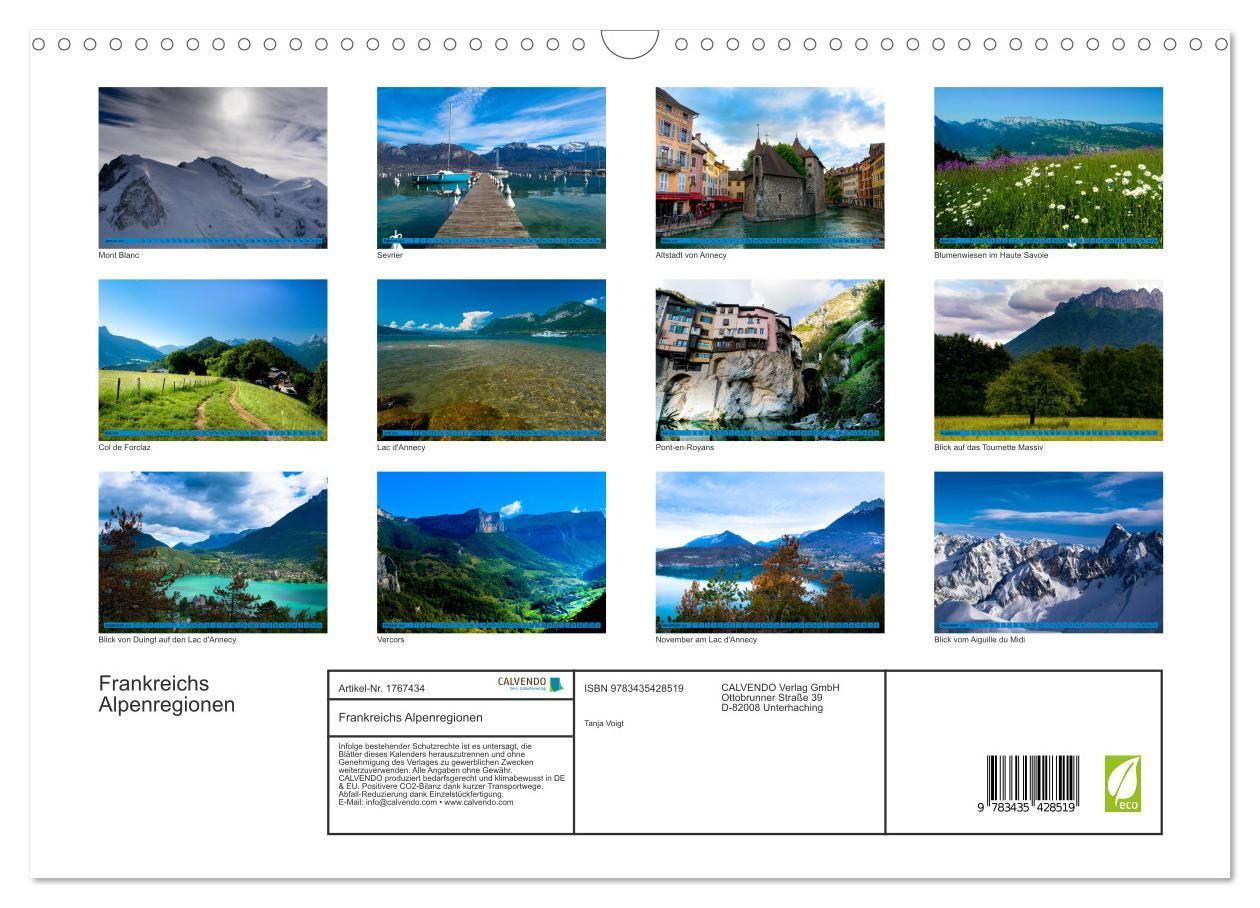 Bild: 9783435428519 | Frankreichs Alpenregionen (Wandkalender 2025 DIN A3 quer), CALVENDO...