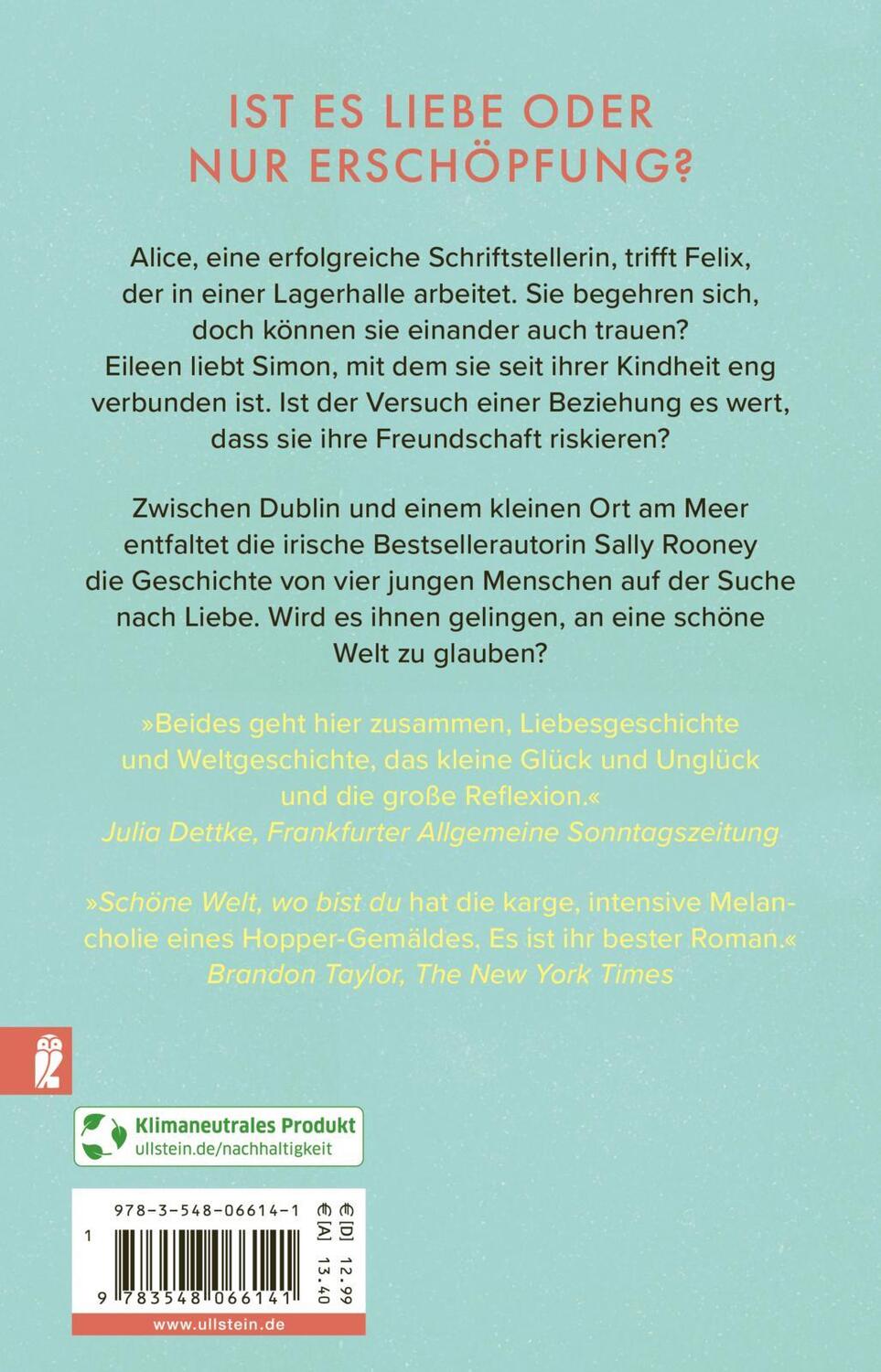 Rückseite: 9783548066141 | Schöne Welt, wo bist du | Sally Rooney | Taschenbuch | 352 S. | 2022