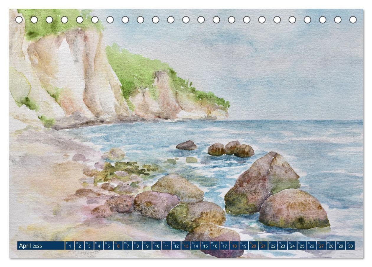 Bild: 9783435074082 | Rügen Impressionen in Aquarell (Tischkalender 2025 DIN A5 quer),...