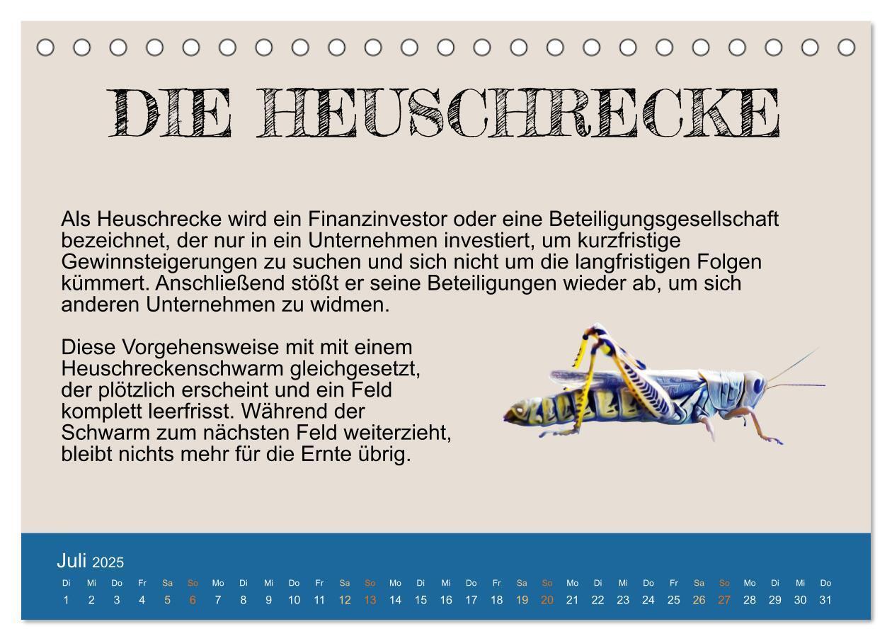 Bild: 9783383942501 | Tiere in der Finanzwelt 2025 (Tischkalender 2025 DIN A5 quer),...