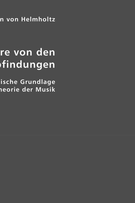 Cover: 9783836406062 | Die Lehre von den Tonempfindungen als physiologische Grundlage für...