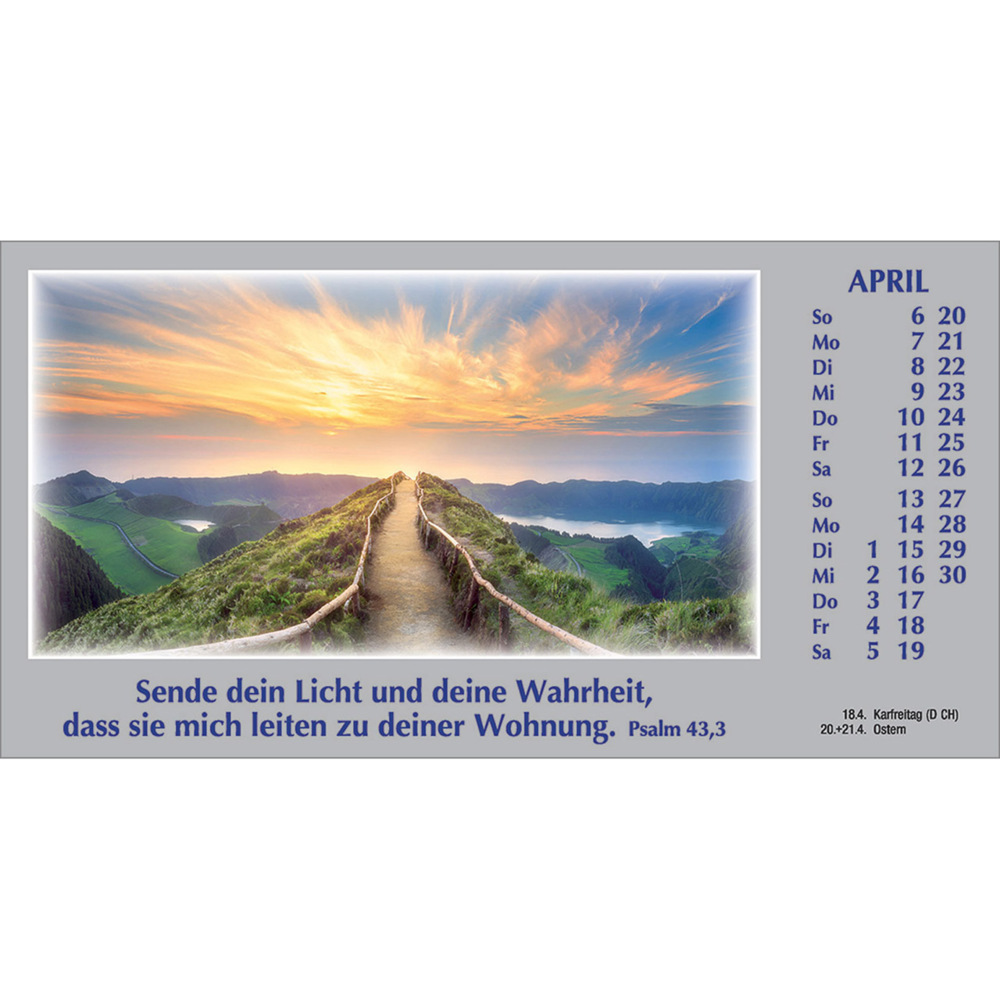 Bild: 9783754886151 | Wege zur Stille 2025 | Autokalender mit Psalmworten und Farbfotos