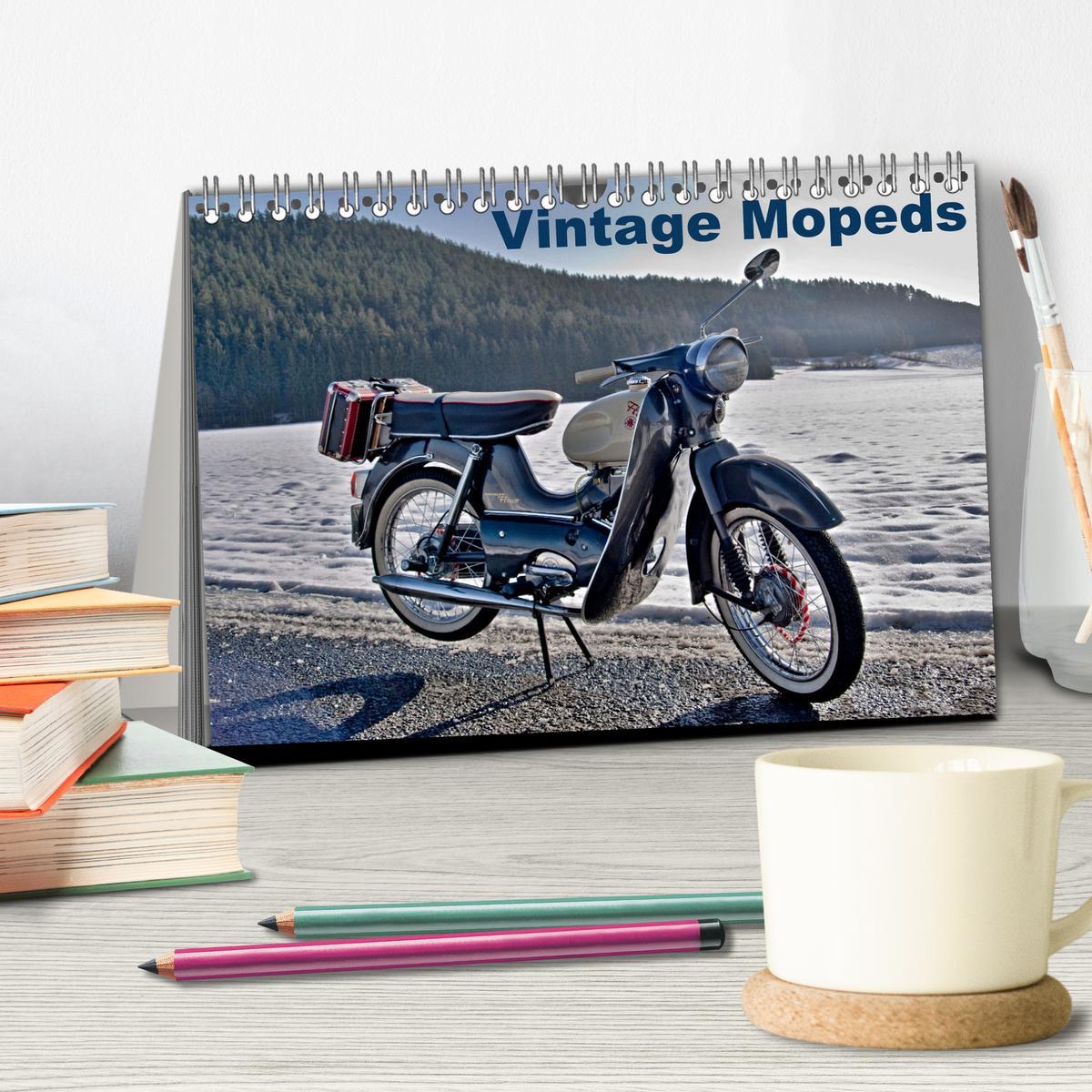 Bild: 9783435009596 | Vintage Mopeds (Tischkalender 2025 DIN A5 quer), CALVENDO...