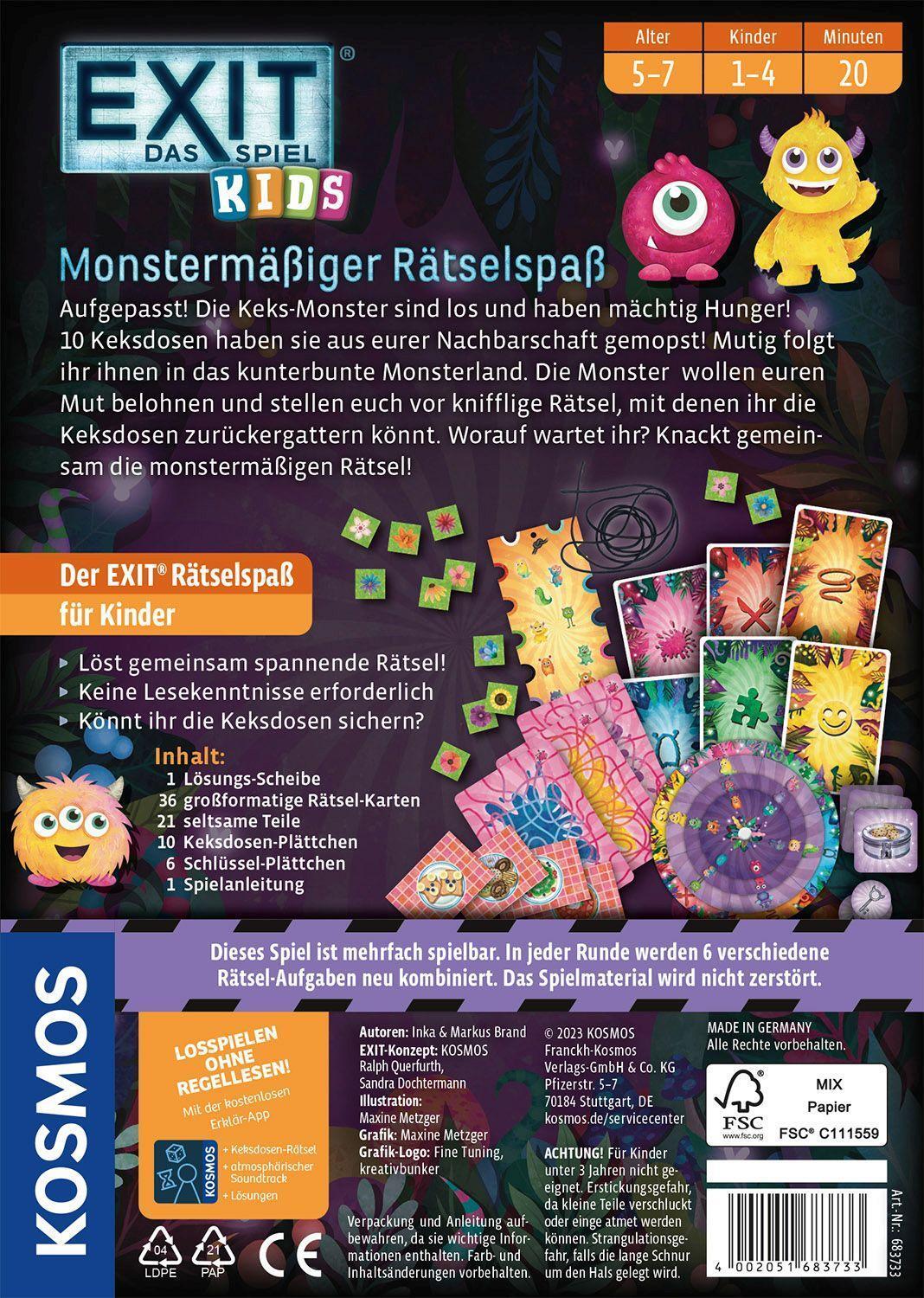 Bild: 4002051683733 | EXIT® - Das Spiel - Kids: Monstermäßiger Rätselspaß | Spiel | Spiel