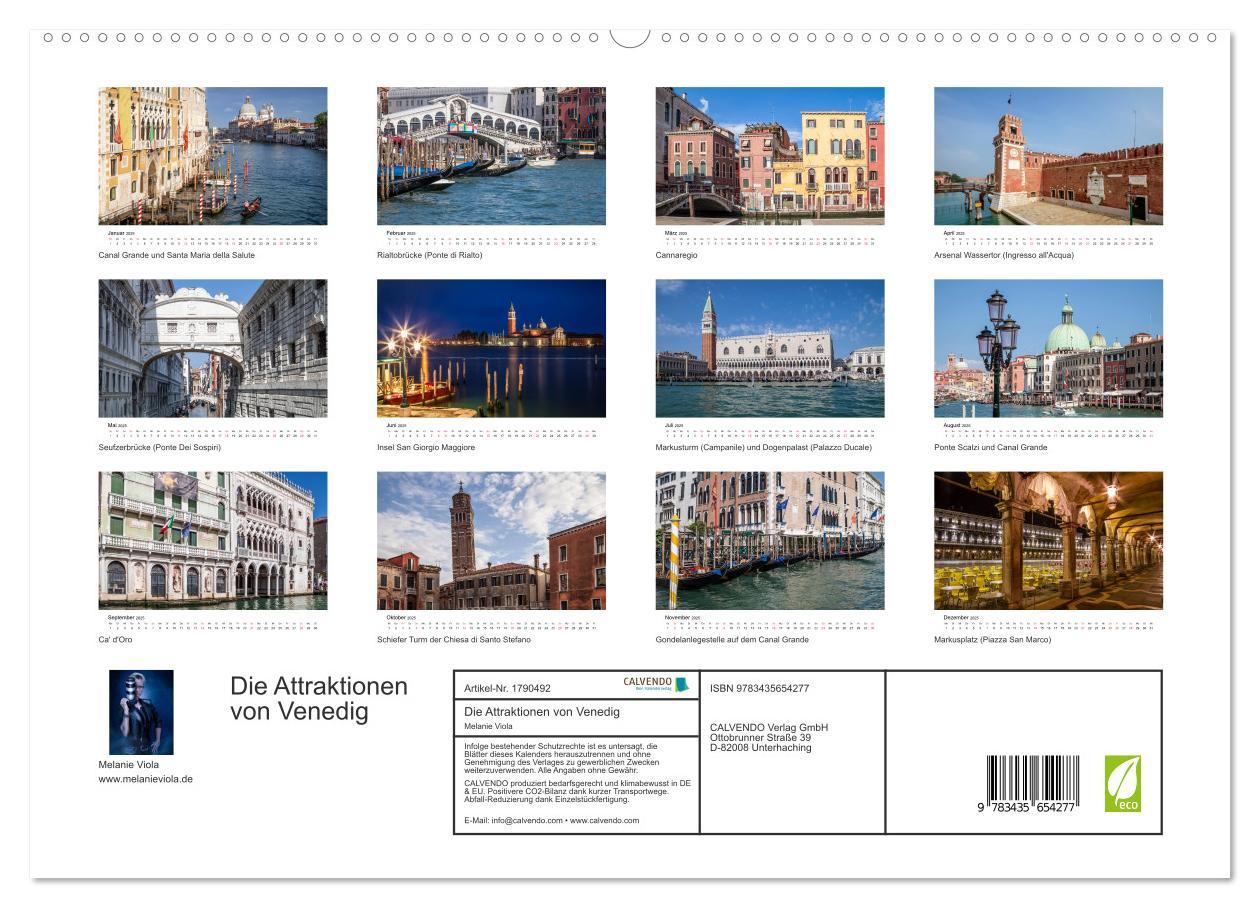 Bild: 9783435654277 | Die Attraktionen von Venedig (hochwertiger Premium Wandkalender...