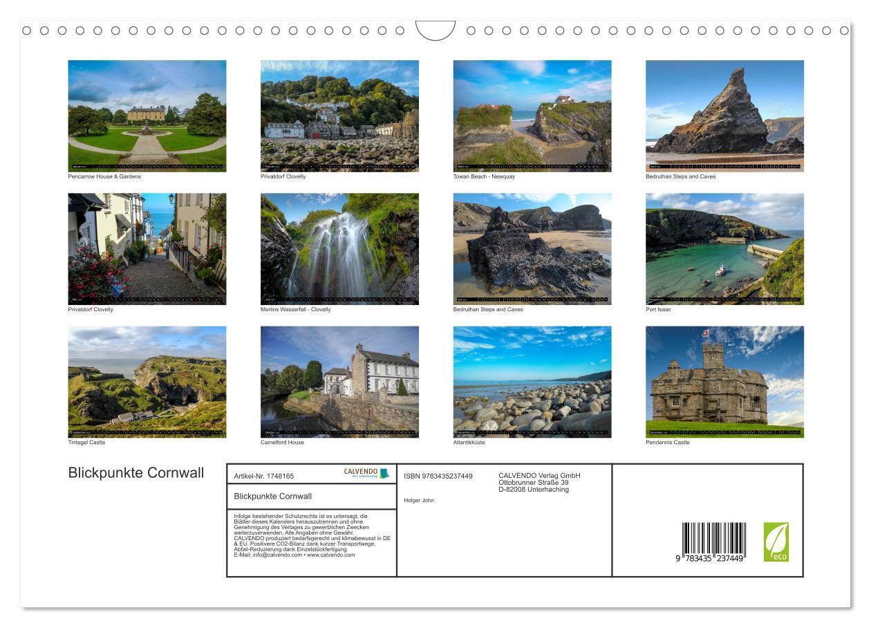 Bild: 9783435237449 | Blickpunkte Cornwall (Wandkalender 2025 DIN A3 quer), CALVENDO...