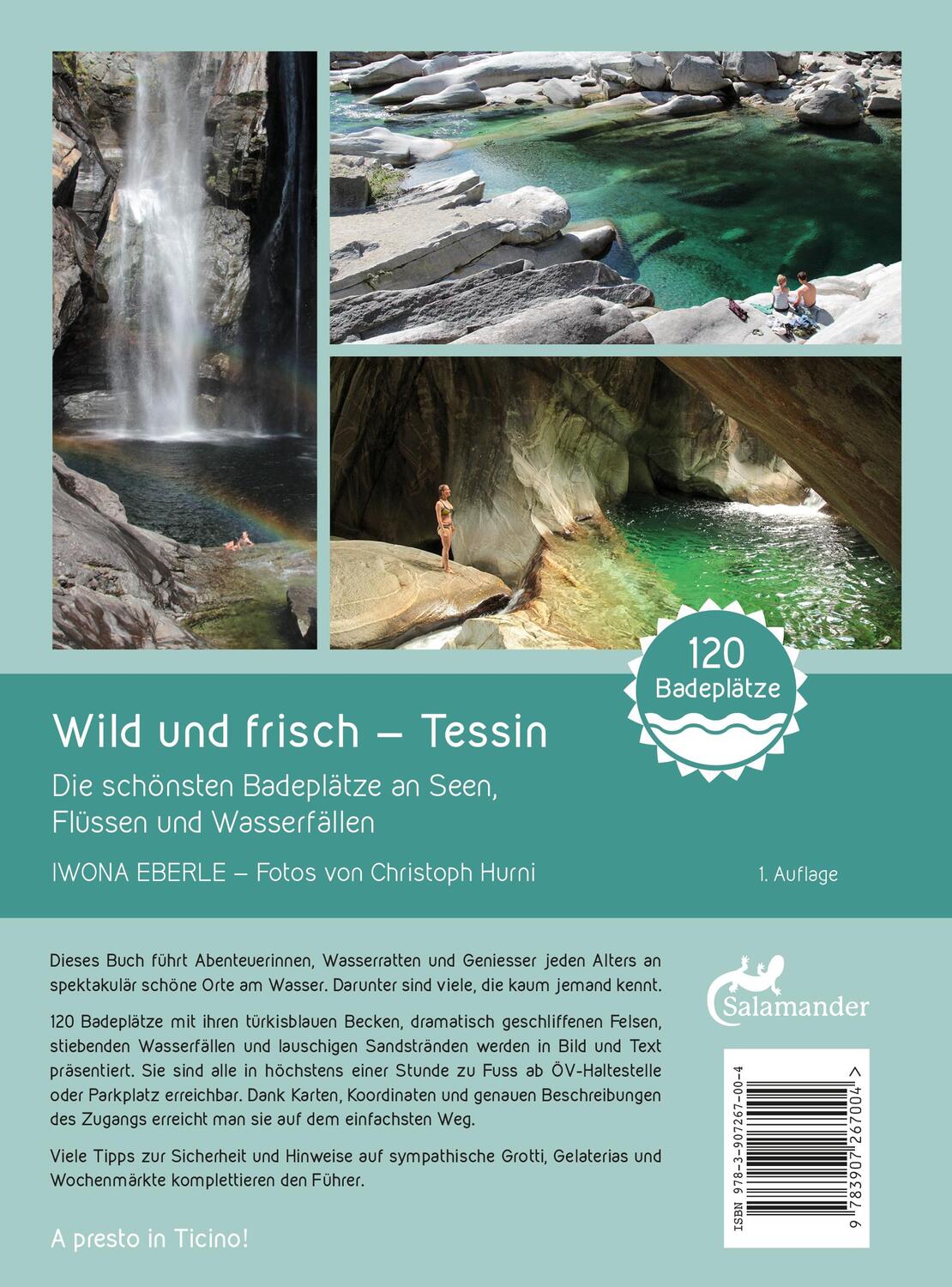 Rückseite: 9783907267004 | TESSIN | Die schönsten Badeplätze an Seen, Flüssen und Wasserfällen