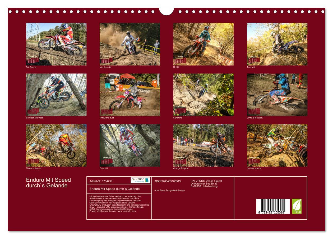 Bild: 9783435105519 | Enduro Mit Speed durch`s Gelände (Wandkalender 2025 DIN A3 quer),...