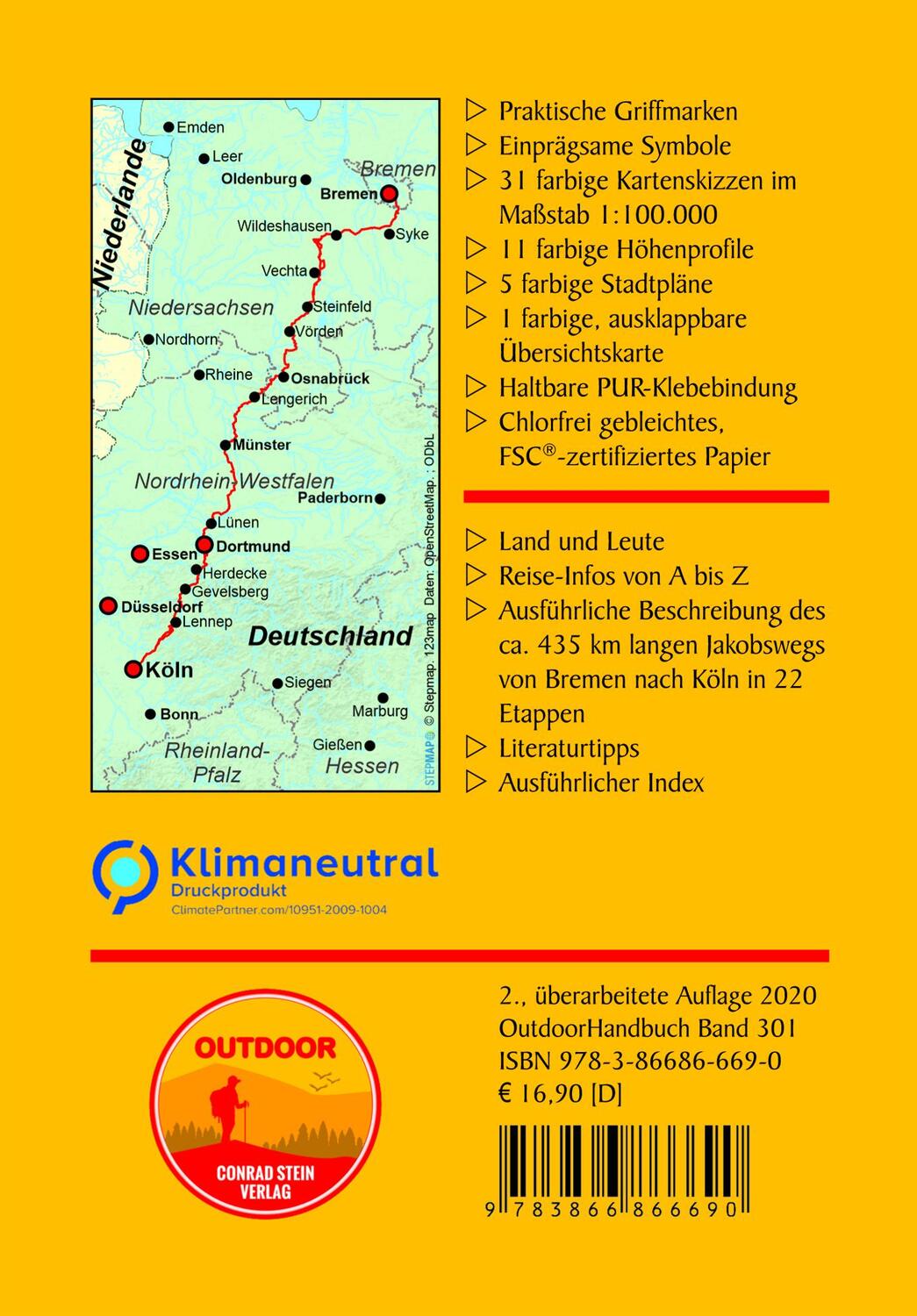 Rückseite: 9783866866690 | Jakobsweg Bremen - Köln | Klaus Engel (u. a.) | Taschenbuch | Deutsch