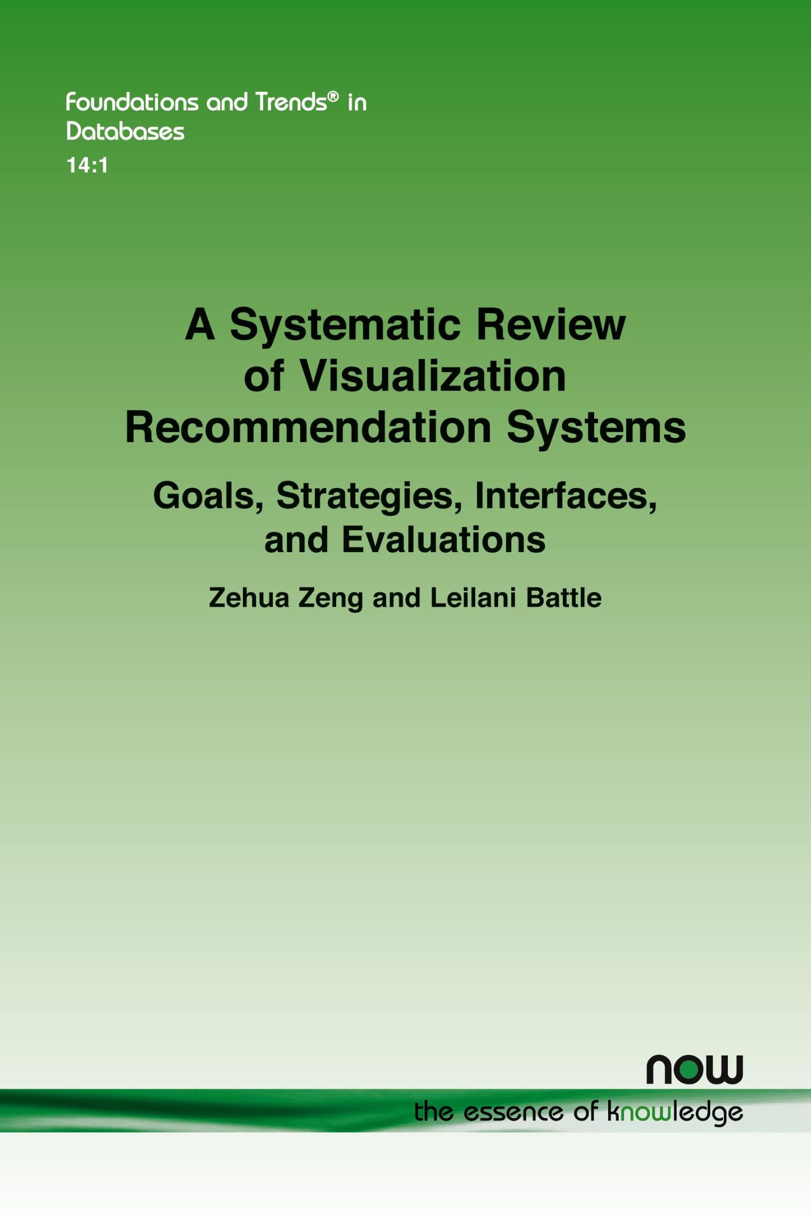 Cover: 9781638284024 | A Systematic Review of Visualization Recommendation...