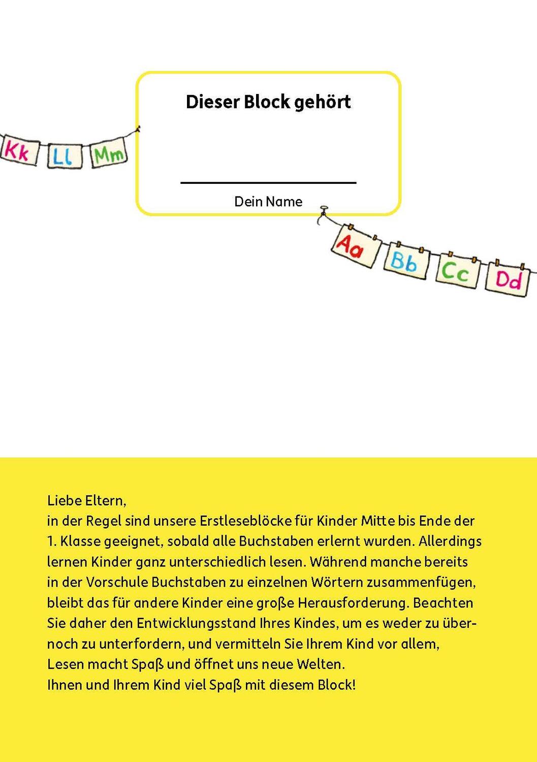 Bild: 9783881005012 | Lesen lernen 1. Klasse für Jungen und Mädchen - In der Schule ist...