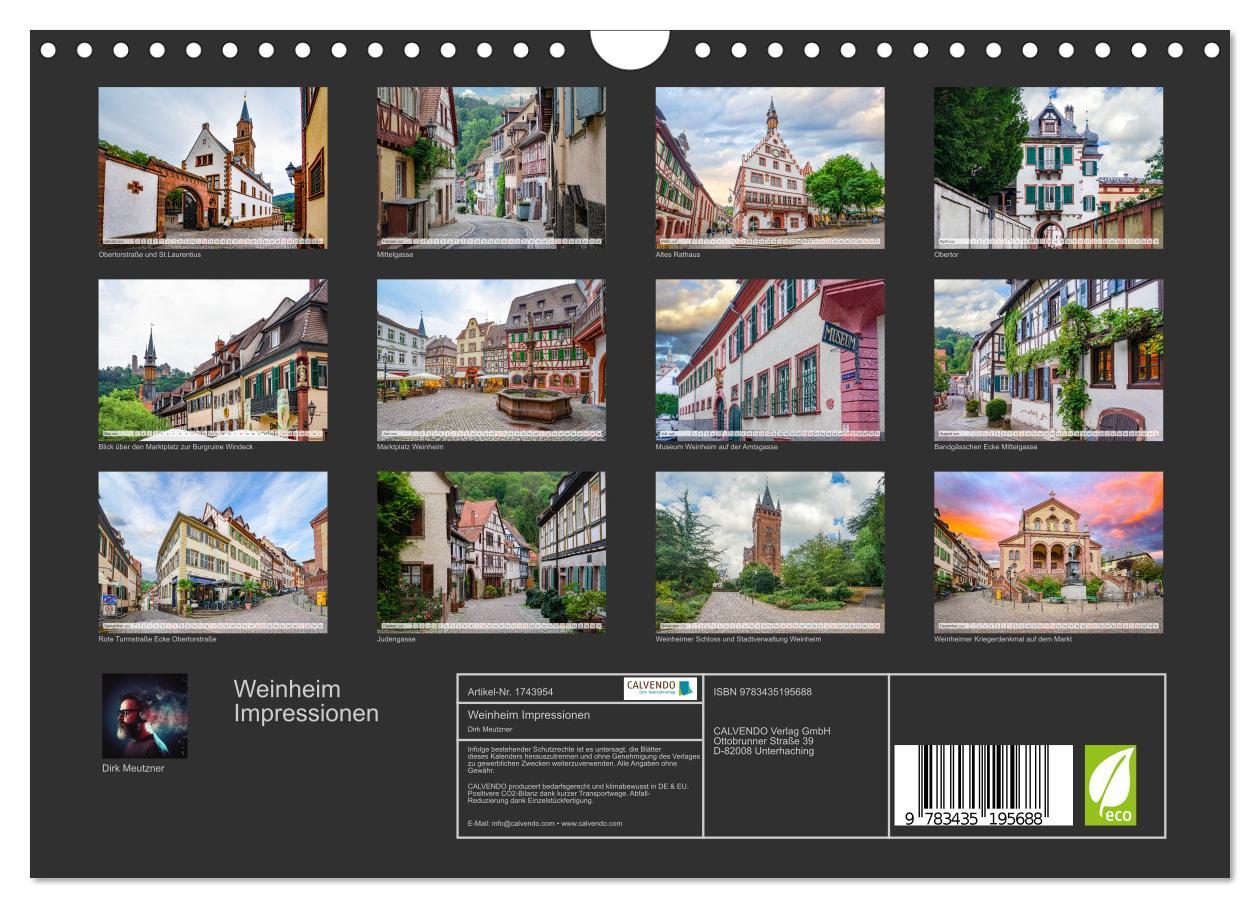 Bild: 9783435195688 | Weinheim Impressionen (Wandkalender 2025 DIN A4 quer), CALVENDO...